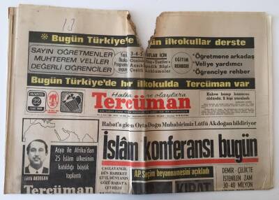 Tercüman Gazetesi 22 Eylül 1969 - Asya İle Afrikadan 25 İslam Ülkesinin Katıldığı Büyük Toplantı Bugün GZ10821 - 2