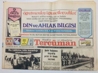 Tercüman Gazetesi 22 Eylül 1982 - Kenan Evren,Yugoslavyayı Dost Kabul Ediyoruz,Filistin Mülteci Kampında Vahşet GZ53607 - 1