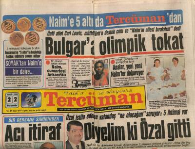 Tercüman Gazetesi 22 Eylül 1988 - Benazir Butto Anne Oldu GZ89105 - 1