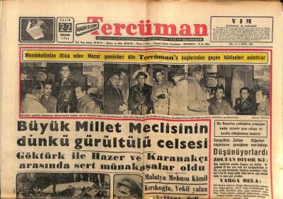 Tercüman Gazetesi 22 Kasım 1956 - Büyük Millet Meclisinin Dünkü Gürültülü Celsesi GZ54464 - 1
