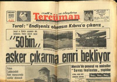 Tercüman Gazetesi 22 Kasım 1967 - Yunanistan Tazminat Vermeyi Kabul Ediyor - Limasol Ve Bilelede Çarpışmalar Oldu GZ123431 - 1