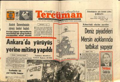 Tercüman Gazetesi 22 Mart 1970 - Atatürk Üniversitesinde Süresiz Boykot Başladı GZ67571 - 1