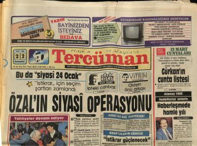 Tercüman Gazetesi 22 Mart 1986 - Türk - ABD İlişkileri Masaya Getiriliyor GZ74601 - 1