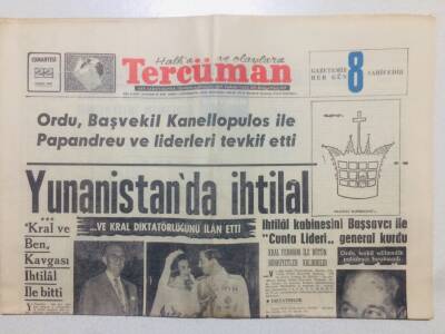 Tercüman Gazetesi 22 Nisan 1967 - Yunanistanda İhtilal GZ53407 - 1