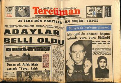 Tercüman Gazetesi 22 Nisan 1968 - Fırat Nehri 11 Köyü Kapladı , 3 Kişi Öldü GZ70613 - 1