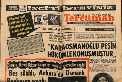 Tercüman Gazetesi 22 Nisan 1971 - Atilla Karaosmanoğlu Hastaneye Kaldırıldı - Soygun , Devlet Bakanı Kitaplının Eşine Ait Otomobille Yapıldı GZ123500 - 1