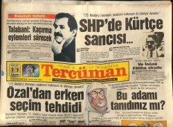 Tercüman Gazetesi 22 Nisan 1987 - Özaldan Erken Seçim Tehdidi GZ65243 - 2