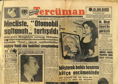Tercüman Gazetesi 22 Ocak 1959 - M. Birgi Lloyd İle Görüştü - Mecliste Otomobil Saltanatı Tartışıldı GZ98519 - 1