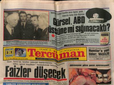 Tercüman Gazetesi 22 Şubat 1988 - Gürsel , ABD Üssüne Sığınacaktı ? GZ67124 - 2