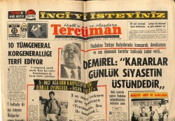 Tercüman Gazetesi 23 Ağustos 1970 - Demirel Kararlar Günlük Siyasetin Üstündedir GZ65438 - 1