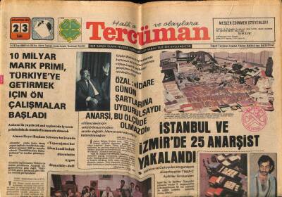 Tercüman Gazetesi 23 Ağustos 1977 - 10 Milyar Mark Primi , Türkiyeye Getirmek İçin Ön Çalışmalar Başladı GZ67621 - 2