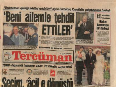 Tercüman Gazetesi 23 Ağustos 1991 - TBMM Olağanüstü Toplanıyor . ANAP , 20 Ekimde Seçim İstedi GZ114193 - 1
