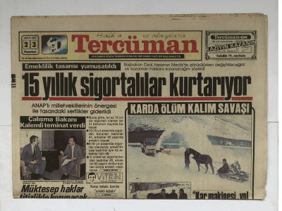 Tercüman Gazetesi 23 Aralık 1985 - 15 Yıllık Sigortalılar Kurtarıyor GZ5786 - 2