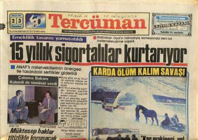 Tercüman Gazetesi 23 Aralık 1985 - Emeklilik Tasarısı Yumuşatıldı GZ103383 - 1