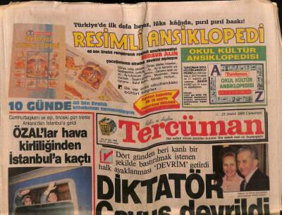 Tercüman Gazetesi 23 Aralık 1989 - Diktatör Çavuş Devrildi GZ65487 - 2