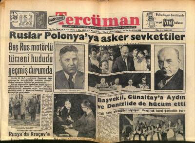 Tercüman Gazetesi 23 Ekim 1956 - Ruslar Polonyaya Asker Sevkettiler - Türk Atom Enstitüsü Hazırlıkları GZ118964 - 1