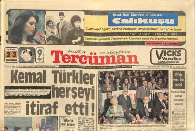Tercüman Gazetesi 23 Ekim 1976 - Kemal Türkler Herşeyi İtiraf Etti GZ114622 - 1