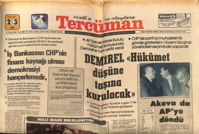Tercüman Gazetesi 23 Ekim 1979 - Demirel Hükümet Düşüne Taşına Kurulacak GZ67120 - 1