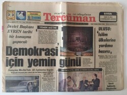 Tercüman Gazetesi 23 Ekim 1981 - Devlet Başkanı EVREN Tarihi Bir Konuşma Yapacak Demokrasi İçin Yemin Günü GZ10698 - 1
