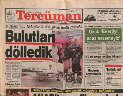 Tercüman Gazetesi 23 Ekim 1990 - Demirelin Gözü Ekonomistlerde - AWACSlara Türk Pilot GZ113553 - 1