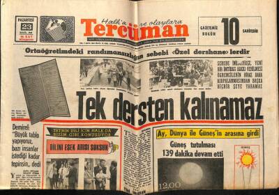 Tercüman Gazetesi 23 Eylül 1968 - Ümran Baradanın Tablosu Yeni Dünyada Birincilik Kazandı GZ67312 - 1