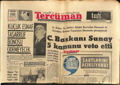 Tercüman Gazetesi 23 Haziran 1966 - Prens Halimin Mezata Çıkan Yarım Milyonluk İki Pırlanta Taşı Çalındı - Selda Alkor Attan Düştü GZ123583 - 1
