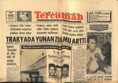 Tercüman Gazetesi 23 Haziran 1967 - Çetin Altanın Dokunulmazlığı Komisyonca Kaldırıldı - Trakyada Yunan Zulmu Arttı GZ118009 - 1