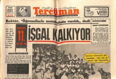Tercüman Gazetesi 23 Haziran 1968 - İşgal Kalkıyor. - Sakaryada 5 Kişi Diri Diri Yanarak Öldü. GZ123650 - 1