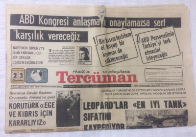 Tercüman Gazetesi 23 Haziran 1976 - Korutürk Ege Ve Kıbrıs İçin Kararlıyız,Lübnanda Barış Havası Esiyor - GZ17450 - 2