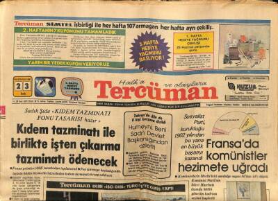 Tercüman Gazetesi 23 Haziran 1981 - Fransada Komünistler Hezimete Uğradı GZ64524 - 1