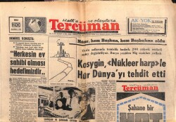 Tercüman Gazetesi 23 Kasım 1969 - Kosygin,Nükleer Harp İle Tehdit Etti GZ103587 - 2