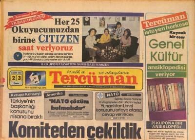 Tercüman Gazetesi 23 Kasım 1984 - Türk Hava Yolları da Satışa Çıkarılacak - Çağlayan Kupa Bitti , Lige Döndük GZ126812 - 1