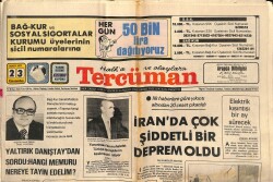 Tercüman Gazetesi 23 Mart 1977 - İran'da Çok Şiddetli Bir Deprem Oldu - Filiz Akın , Televizyonun Çekeceği Bir Dizi Filmde Başrolü Aldı GZ160303 - Gökçekoleksiyon