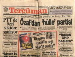Tercüman Gazetesi 23 Mart 1989 - Özaldan Hülle Partisi GZ64573 - 1