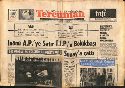 Tercüman Gazetesi 23 Mayıs 1966 - Amerikan Haberler Bürosunda 3 Bomba Patladı GZ65708 - 1