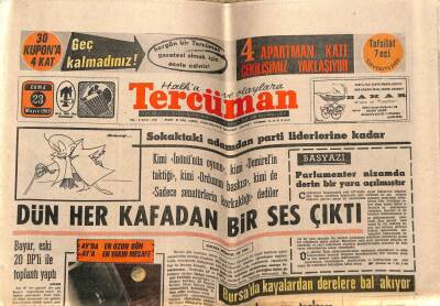 Tercüman Gazetesi 23 Mayıs 1969 - Ayda İki İnsan 15 Km Mesafede Dönmeye Başladı GZ53858 - 1