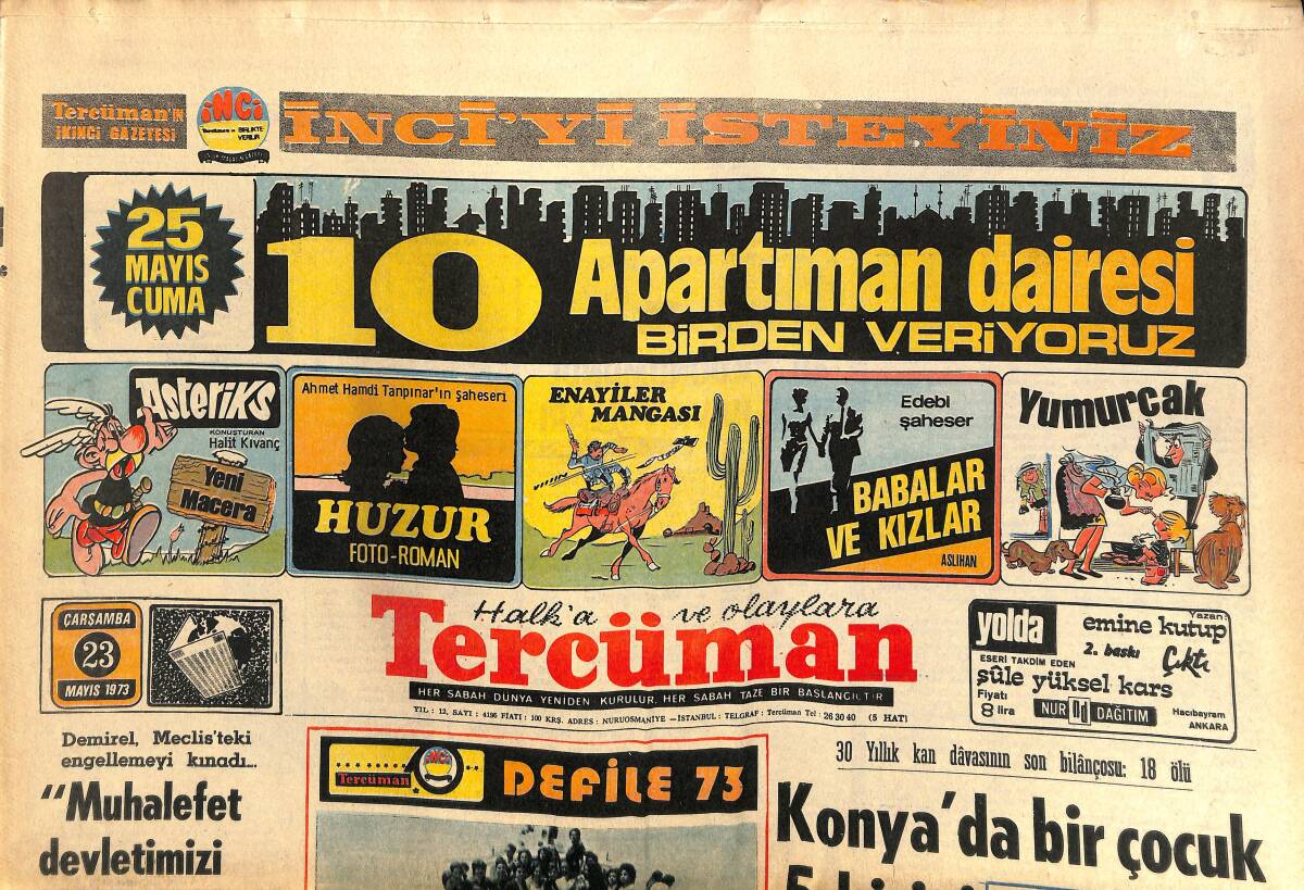 Tercüman Gazetesi 23 Mayıs 1973 - Kupada İsim Günü Ankaragücü-Galatasaray - Demirel: Muhalefet Devletimizi Tehlikeye Sokuyor GZ141798 - 1