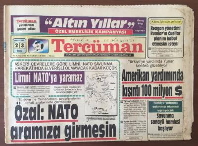Tercüman Gazetesi 23 Mayıs 1986 - Özal Türkiye Ve Yunanistan , Problemlerini Kendi Arlarında Çözmelidir GZ6815 - 1