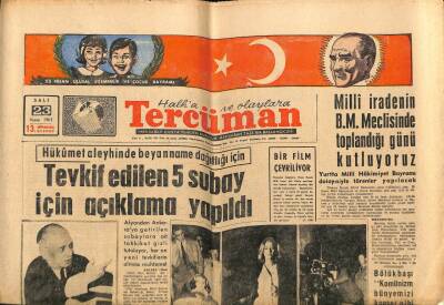 Tercüman Gazetesi 23 Nisan 1963 - Kayseride 70 Assubay Tabanca İle Yolları Kesti GZ67028 - 2