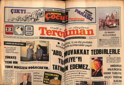 Tercüman Gazetesi 23 Nisan 1977 - MHP 13. Kurultayı Toplanıyor GZ55175 - 1
