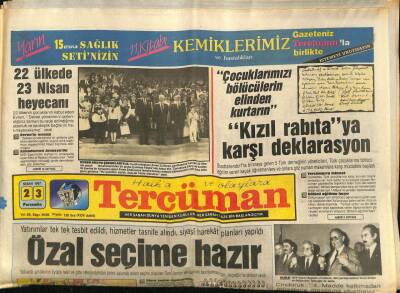 Tercüman Gazetesi 23 Nisan 1987 - Evrenin Hakem Olması İstendi GZ65244 - 1