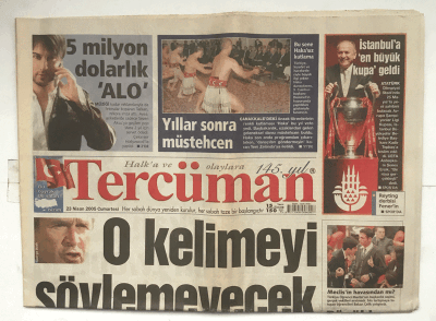 Tercüman Gazetesi 23 Nisan 2005 - 18 Can , 18 Dram GZ5824 - 2