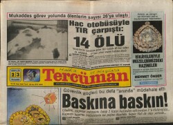 Tercüman Gazetesi 23 Temmuz 1987 - Hac Otobüsüyle Tır Çarpıştı 14 Ölü GZ70320 - 2
