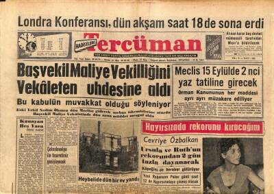 Tercüman Gazetesi 24 Ağustos 1956 - Başvekil Maliye Vekilliğini Vekaleten Uhdesine Aldı GZ54444 - 1