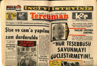 Tercüman Gazetesi 24 Ağustos 1970 - 40 Bin Kişi Hacı Bektaş-ı Velinin Mezarına Huşu İle Yüz Sürdü GZ65439 - 1