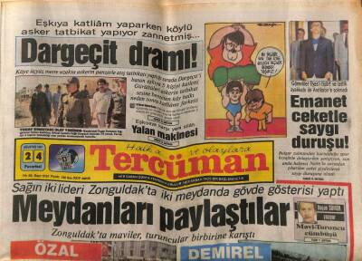 Tercüman Gazetesi 24 Ağustos 1987 - Sağın İki Lideri Zonguldakta İki Meydanda Gövde Gösterisi Yaptı GZ65187 - 1