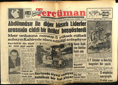 Tercüman Gazetesi 24 Aralık 1956 - Suriyede Siyasi Vaziyet Tehlikeli Hal Alıyor GZ54727 - 1