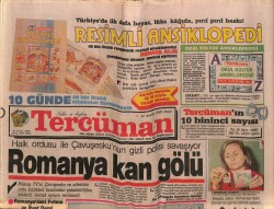 Tercüman Gazetesi 24 Aralık 1989 - Romanya Kan Gölü GZ65490 - 1