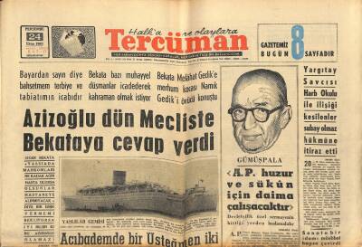 Tercüman Gazetesi 24 Ekim 1963 - Brigitte Bardotun Oğlu Nasıl Büyüyor - Süttozu İçen 35 Öğrenci Zehirlendi GZ123452 - 1