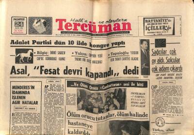 Tercüman Gazetesi 24 Ekim 1966 - Sağcılar Çok Oy Aldı Solcular Çok Adam Çıkardı GZ54358 - 1